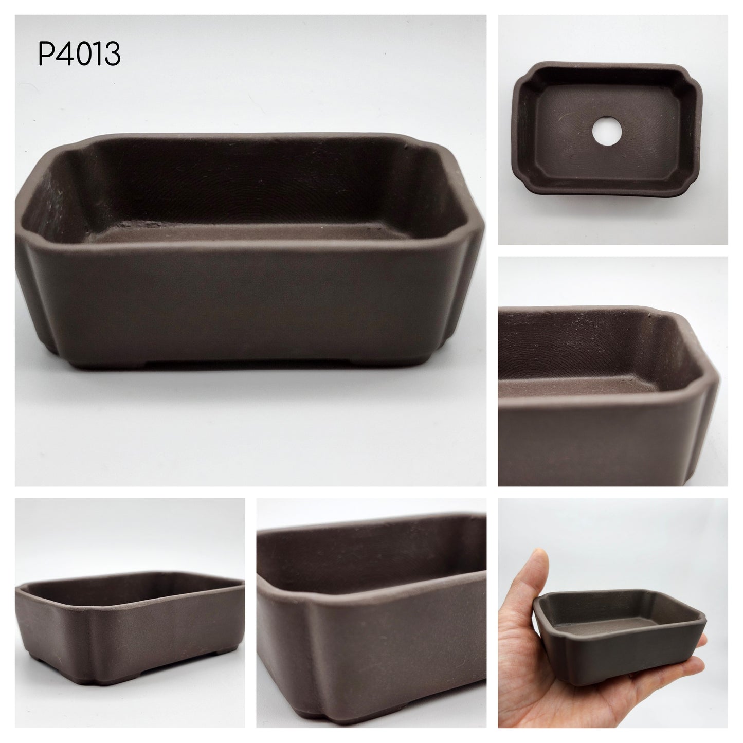 Authentic Japanese Bonsai Pot, Rectangle 3 1/2inch Pot