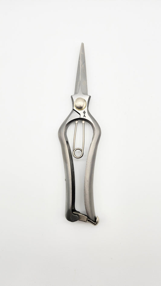 Hidehisa Japanese hand crafted Stainless Bud Cutting Scissors 200mm.  Secateur / Pruner.