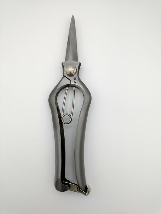 Hidehisa Japanese hand crafted Stainless Bud Cutting Scissors 200mm.  Secateur / Pruner.