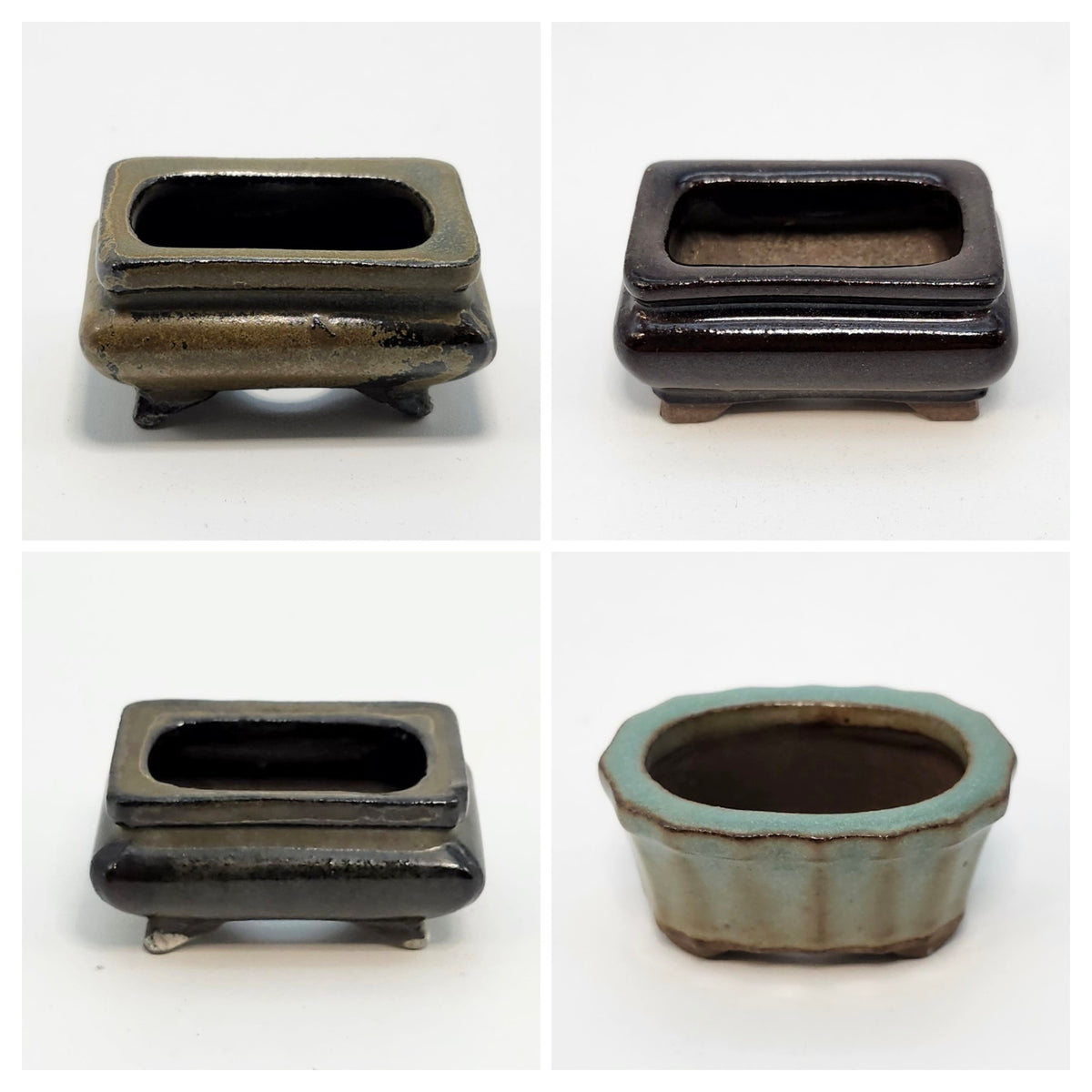 P1001 Set of 4, Bonsai Pot, 1inch, Authentic Japanese Pottery