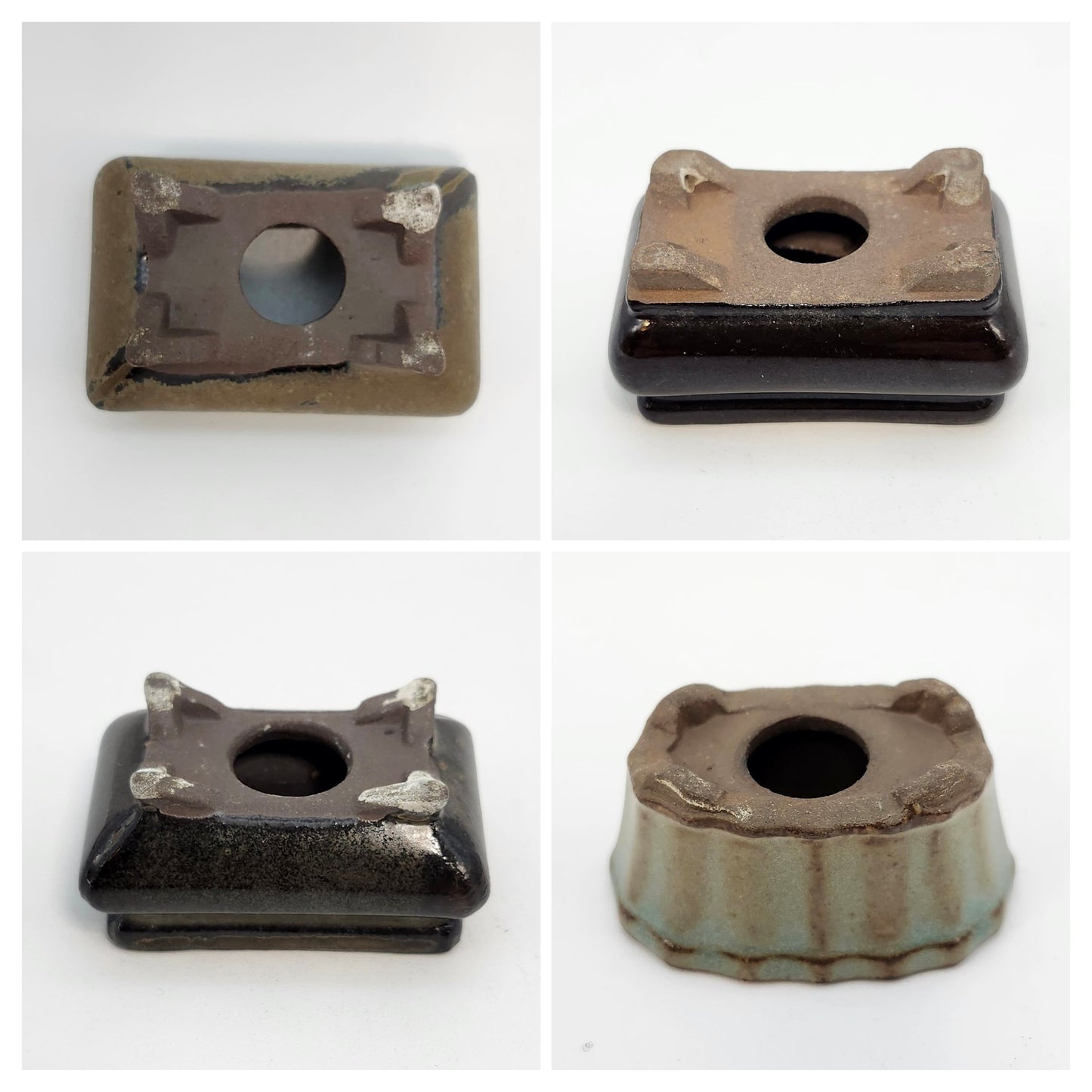 P1001 Set of 4, Bonsai Pot, 1inch, Authentic Japanese Pottery