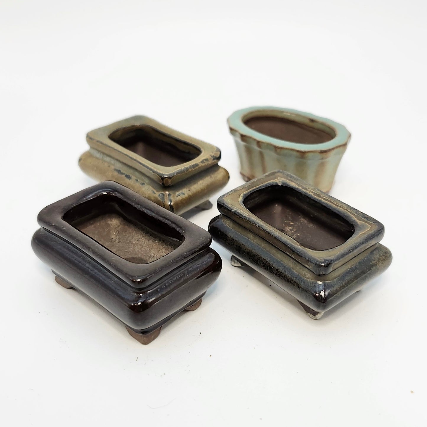 P1001 Set of 4, Bonsai Pot, 1inch, Authentic Japanese Pottery