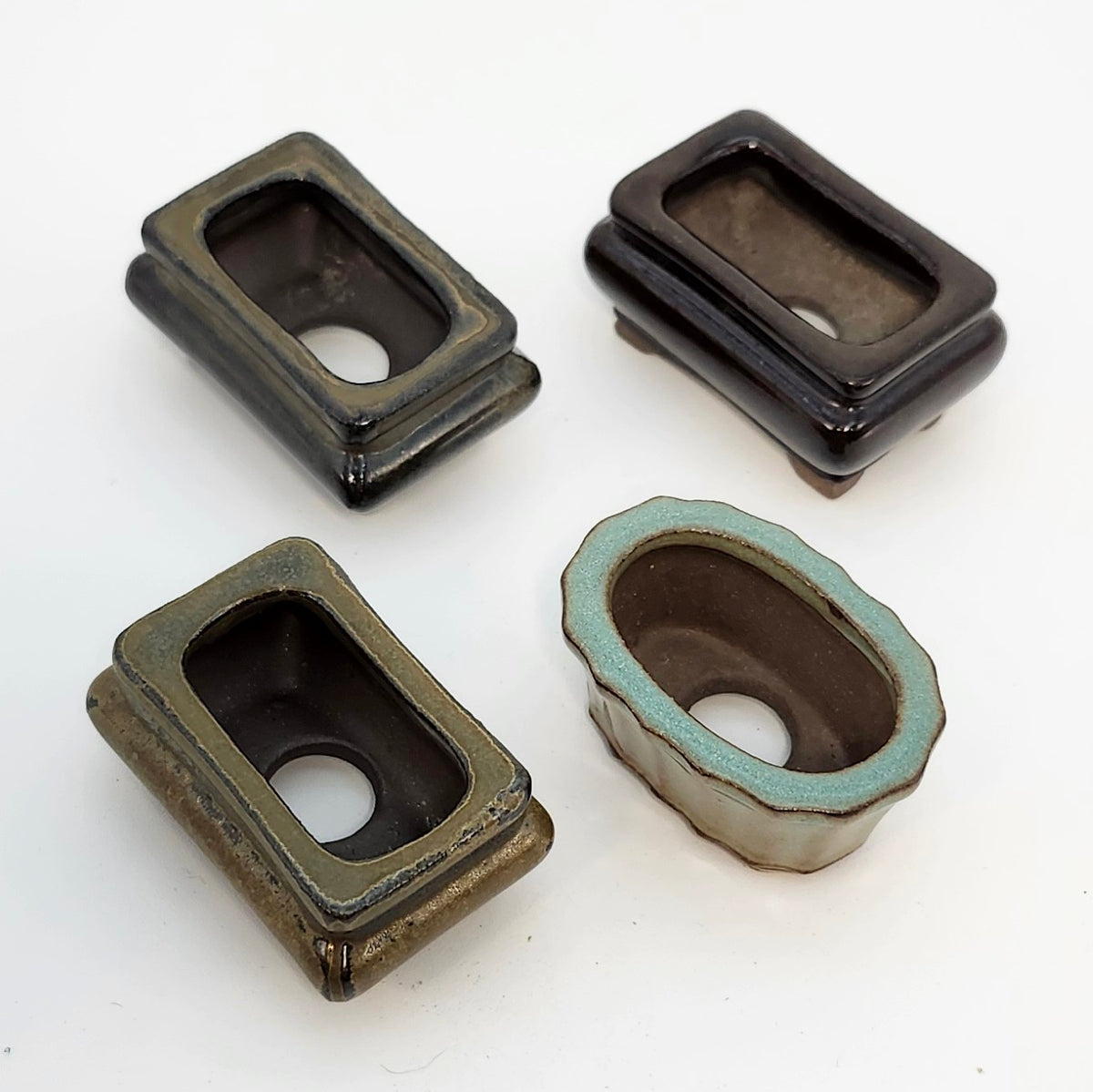 P1001 Set of 4, Bonsai Pot, 1inch, Authentic Japanese Pottery