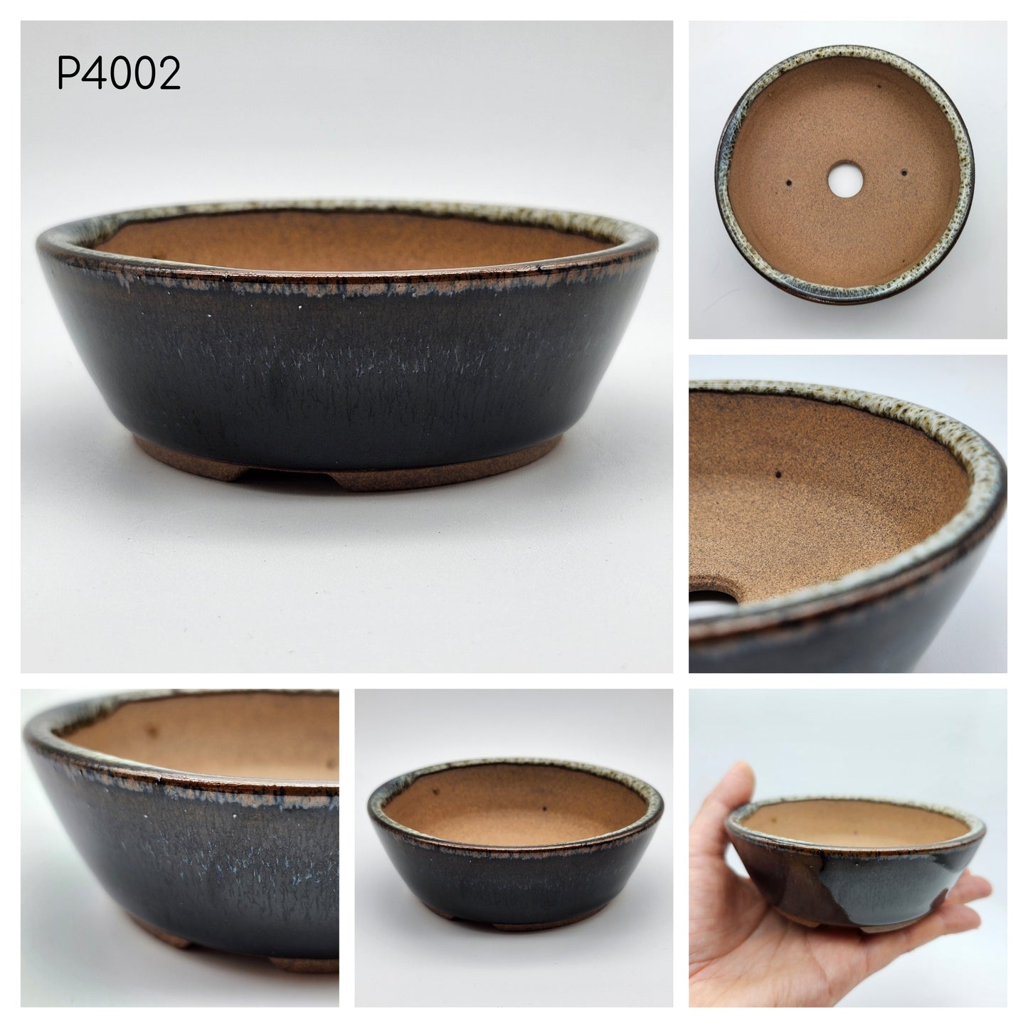 Bonsai Pot, Authentic Koishiwarayaki-Japanese Pottery, Round Shallow 4inch Pot