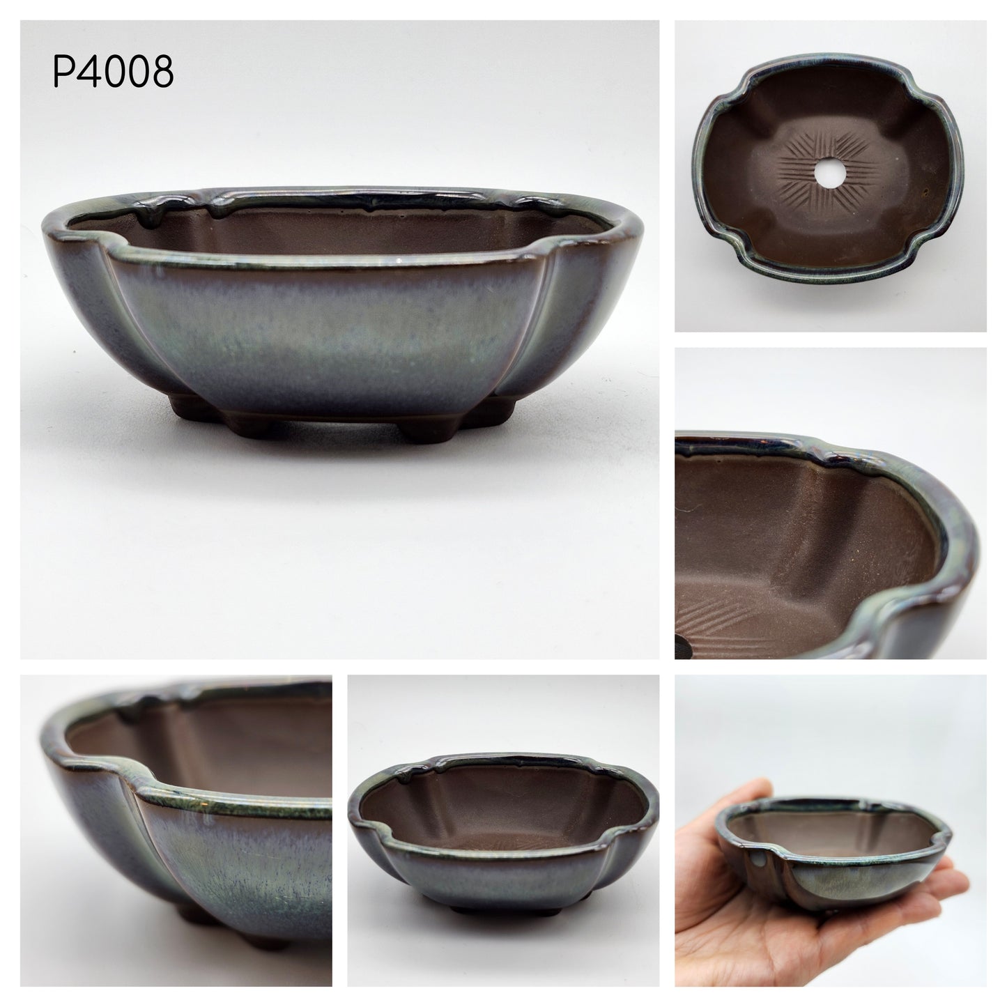 Authentic Japanese Bonsai Pot, Oval 4inch Pot
