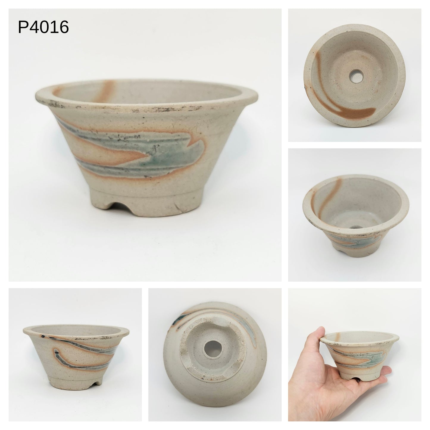 P4016 Bonsai Pot, 4inch, Seto Yaki-Japanese Pottery