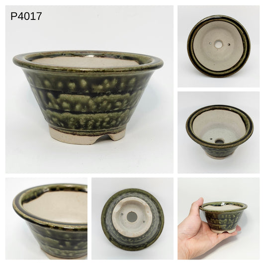 P4017 Bonsai Pot, 4inch, Seto Yaki-Japanese Pottery