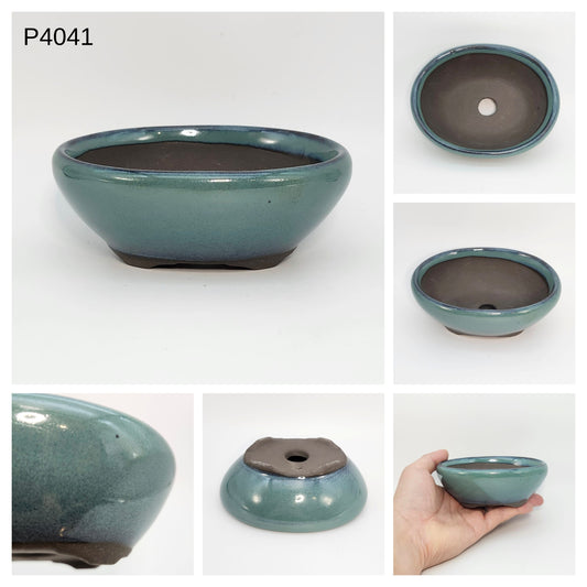P4041 Bonsai Pot, 4inch, Seto Yaki-Japanese Pottery